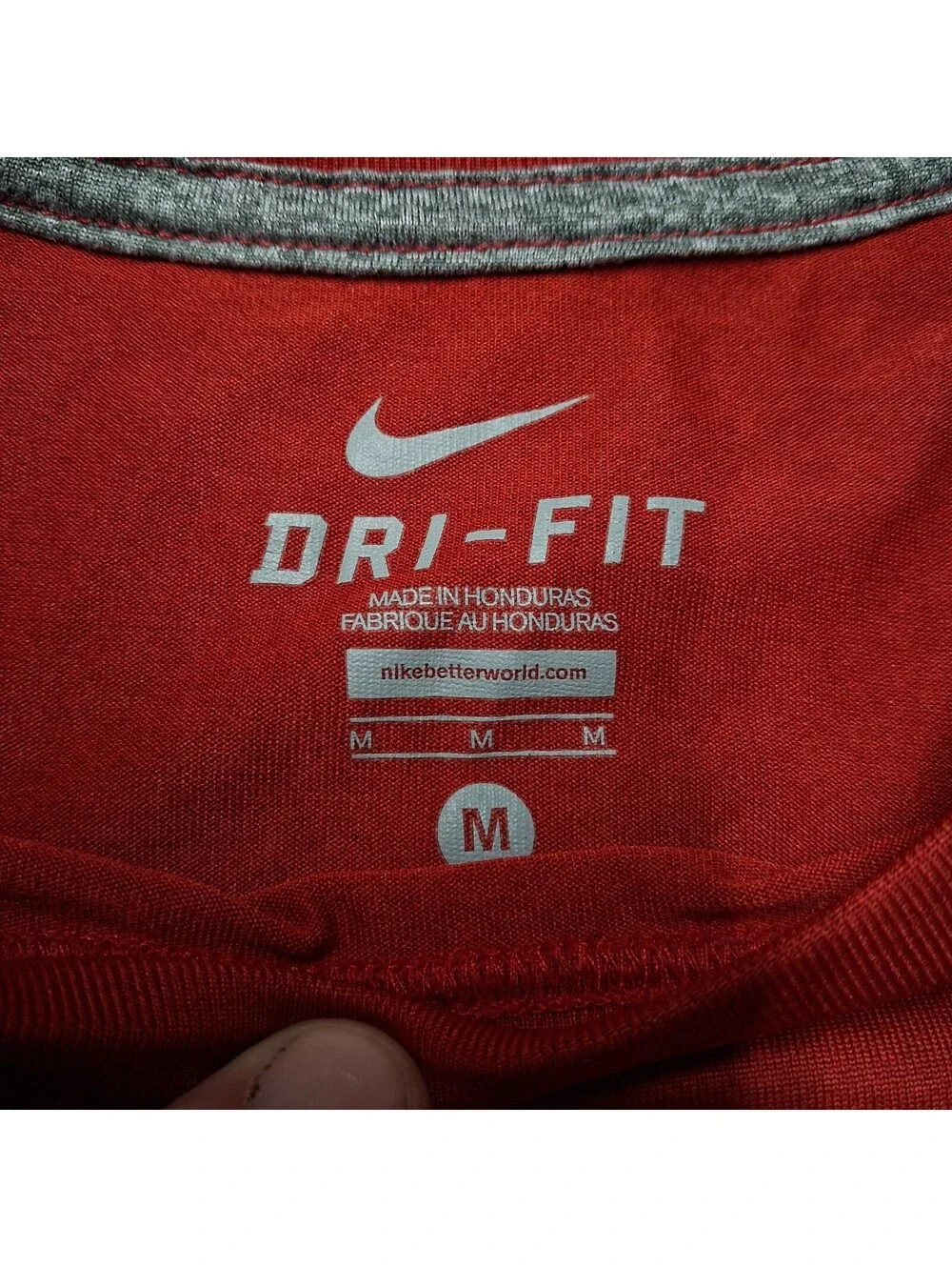 Nike Dri-FIT Men’s Medium Red Training Workout T-Shirt Short Sleeve Swoosh